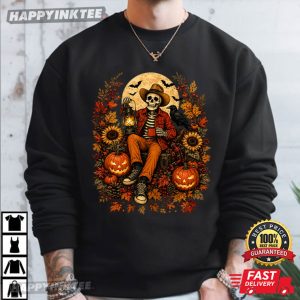 Skeleton Pumpkin Harvest Autumn Funny Spooky Halloween T Shirt (4)