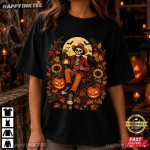 Skeleton Pumpkin Harvest Autumn Funny Spooky Halloween T Shirt (1)