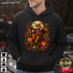 Skeleton Pumpkin Harvest Autumn Funny Spooky Halloween T Shirt (2)
