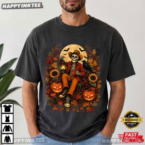 Skeleton Pumpkin Harvest Autumn Funny Spooky Halloween T Shirt (3)