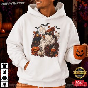 Ghost Coffee Spooky Autumn Halloween Gift T Shirt 1 (1)