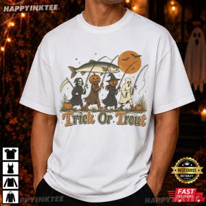 Trick Or Trout Funny Halloween Fishing Gift T-Shirt