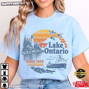 Lake Ontario Vintage Great Lakes Freighter Ship Vacation T Shirt 2