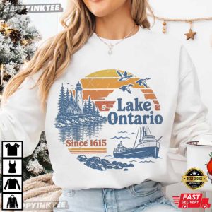 Lake Ontario Vintage Great Lakes Freighter Ship Vacation T Shirt 1