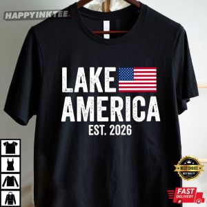 Lake America Est 2026 American Flag USA Canada Gift T Shirt (2)