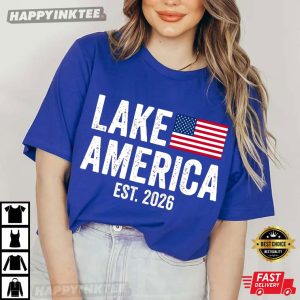 Lake America Est 2026 American Flag USA Canada Gift T Shirt (4)