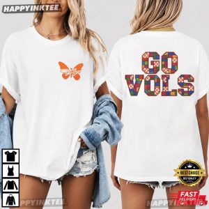 Dolly Orange Butterfly Go Vols Mosaic Tennessee Vols T Shirt (4)