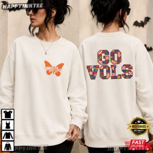 Dolly Orange Butterfly Go Vols Mosaic Tennessee Vols T Shirt (1)