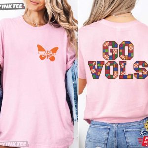 Dolly Orange Butterfly Go Vols Mosaic Tennessee Vols T Shirt (3)