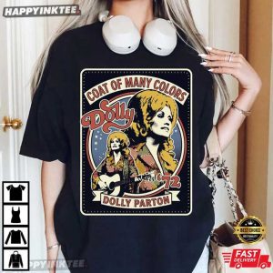 Dolly Parton Coat Of Many Colors Patchwork Quilt T-Shirt