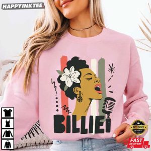 Billie Holiday Vintage Jazz Black Music T Shirt (1)