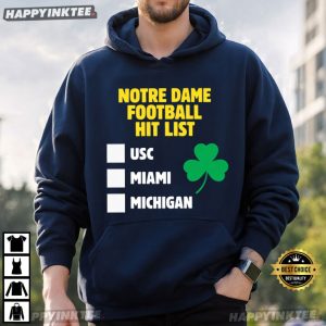 Notre Dame Football Hit List Shamrock T Shirt (4)