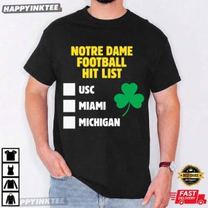 Notre Dame Football Hit List Shamrock T Shirt (1)