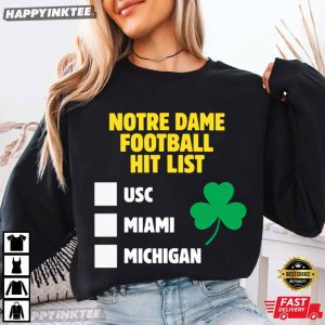 Notre Dame Football Hit List Shamrock T Shirt (2)