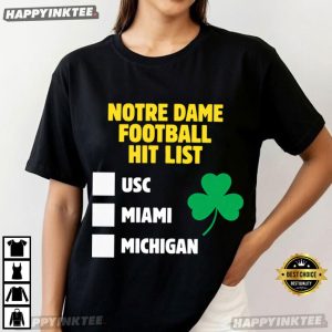 Notre Dame Football Hit List Shamrock T Shirt (3)