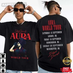 Diljit Dosanjh Portrait Aura World Tour Music Concert T Shirt (2)