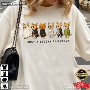 Just a Spooky Chihuahua Funny Halloween Gift T Shirt (4)
