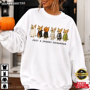 Just a Spooky Chihuahua Funny Halloween Gift T Shirt (1)