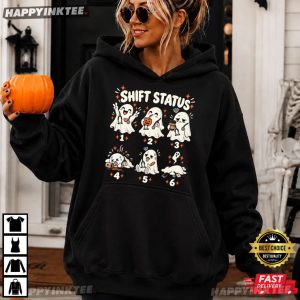 Ghost Nurse Shift Status Funny Spooky Halloween Gift T Shirt (4)