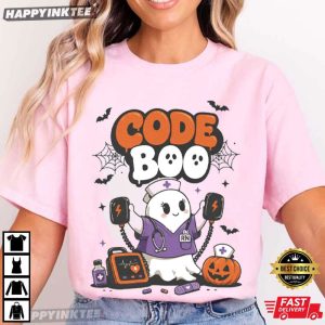 Code Boo Nurse Spooky Season Halloween T Shirt (4)