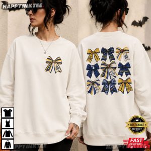 Michigan Football Rivalry Coquette Bow Game Day T Shirt (1)