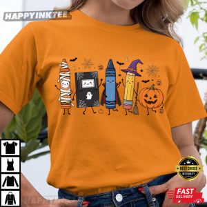Spooky School Supplies Back to School Halloween Teacher T Shirt (4)