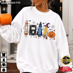 Spooky School Supplies Back to School Halloween Teacher T Shirt (1)