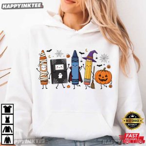 Spooky School Supplies Back to School Halloween Teacher T Shirt (2)