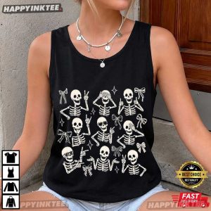 Skeleton Bow Funny Spooky Season Halloween Gift T Shirt (3)
