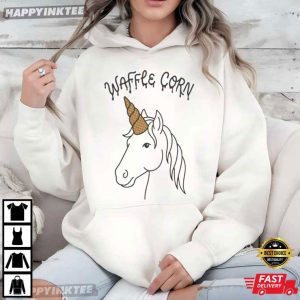 Waffle Corn Funny Unicorn Ice Cream T Shirt (2)