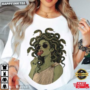 Medusa With Sunglasses Greek Mythology Graphic T Shirt (2)