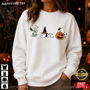 Snoopy Pumpkin Witch Mummy Cute Spooky Season T Shirt (1)