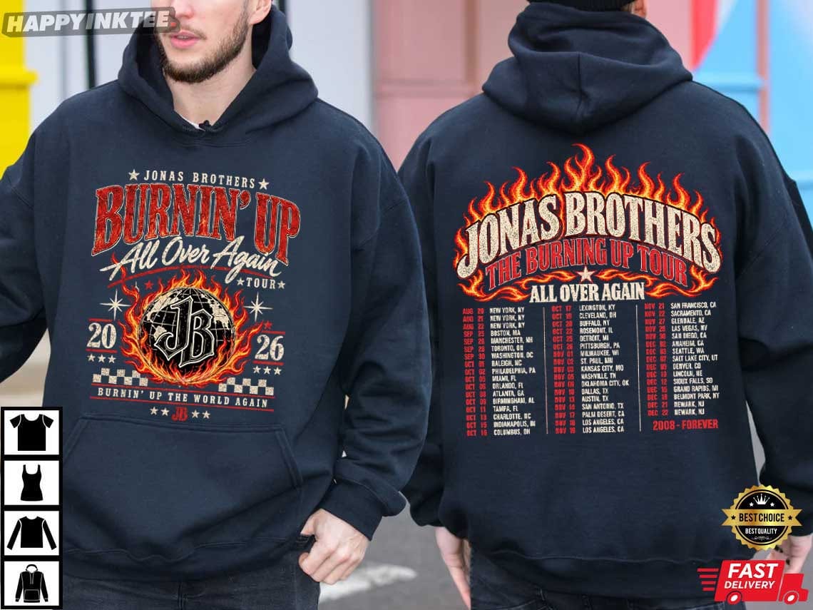 Jonas Brothers Burning' Up All Over Again Tour T-Shirt Jonas Brothers Burning' Up All Over Again Tour T-Shirt