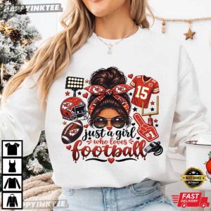 Kansas City Football Just a Girl Who Loves Football KC Fan T Shirt (4)