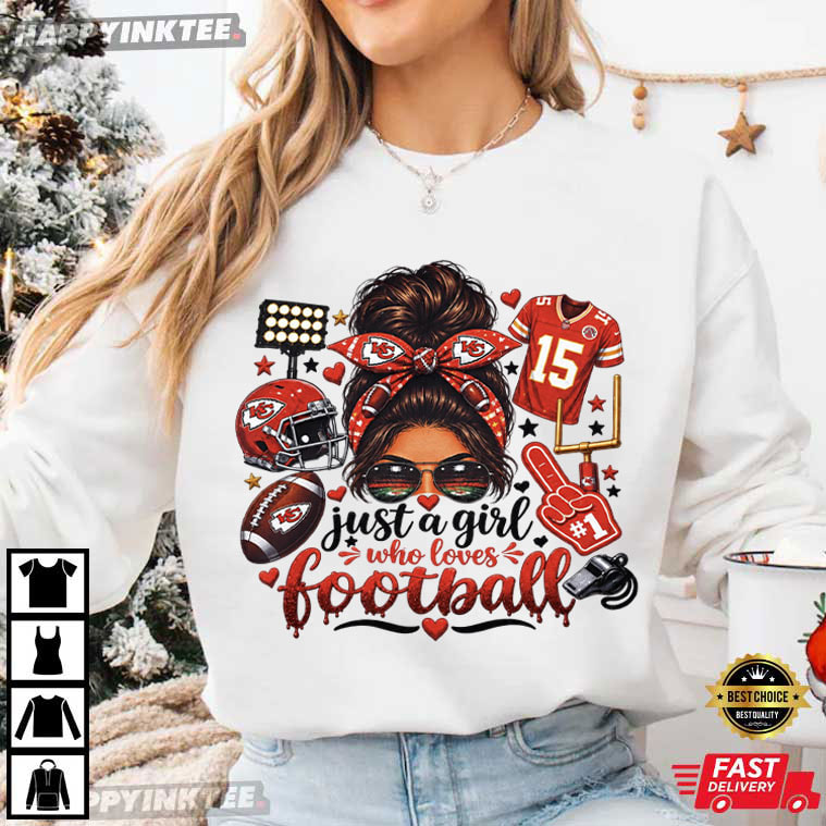 Kansas City Football Just a Girl Who Loves Football KC Fan T-Shirt Kansas City Football Just a Girl Who Loves Football KC Fan T-Shirt