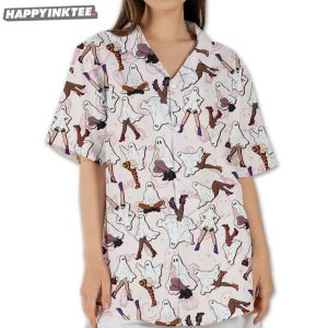 Cute Girly Ghost Spooky Halloween Party Hawaiian Shirt (3)