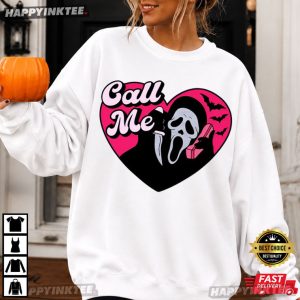 Ghost Face Call Me Halloween Slasher Lover Gift T Shirt (4)