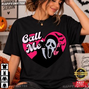Ghost Face Call Me Halloween Slasher Lover Gift T Shirt (1)
