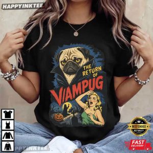 The Return Of VamPug Funny Halloween Pug Dog T Shirt (2)