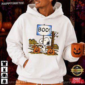 Peanuts Snoopy Boo Orange Pumpkin Halloween T Shirt (4)