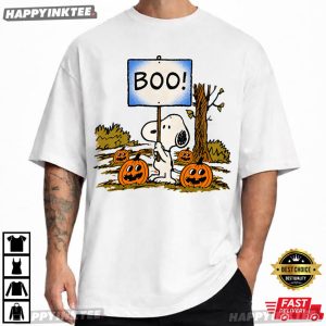 Peanuts Snoopy Boo Orange Pumpkin Halloween T Shirt (1)