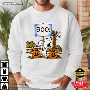 Peanuts Snoopy Boo Orange Pumpkin Halloween T Shirt (2)