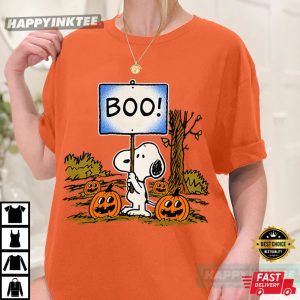 Peanuts Snoopy Boo Orange Pumpkin Halloween T Shirt (3)