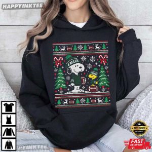 Snoopy Eagles Football Christmas Winter Holiday Sports T Shirt (4)