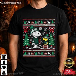 Snoopy Eagles Football Christmas Winter Holiday Sports T Shirt (2)