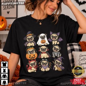Spooky Costume Pug Cute Halloween Dog T Shirt (1)