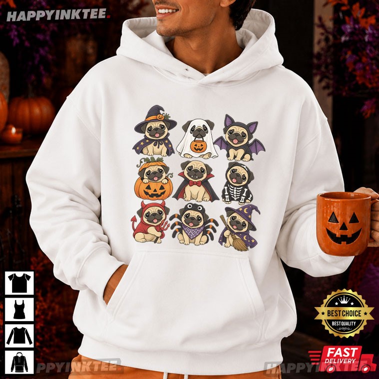 Spooky Costume Pug Cute Halloween Dog T-Shirt Spooky Costume Pug Cute Halloween Dog T-Shirt