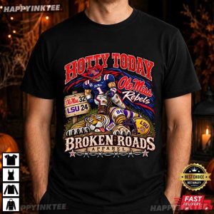 Hotty Today Broken Roads Ole Miss Rebels Football T Shirt (1)