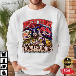 Hotty Today Broken Roads Ole Miss Rebels Football T Shirt (2)