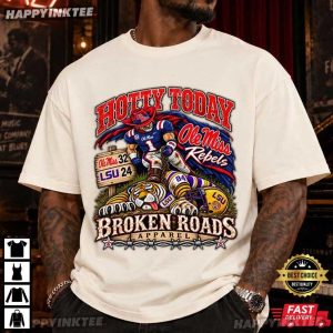 Hotty Today Broken Roads Ole Miss Rebels Football T Shirt (3)